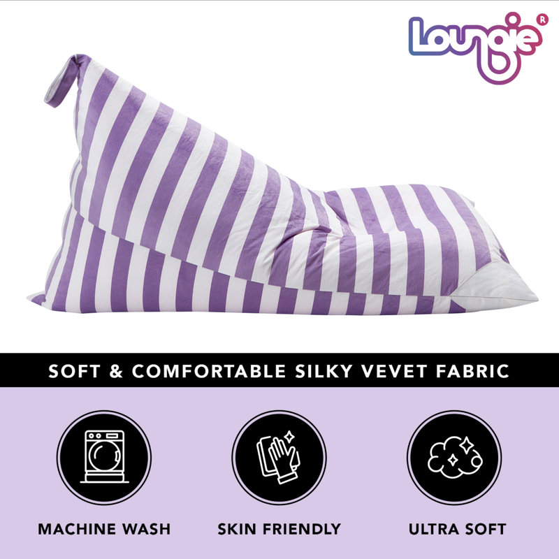 Loungie 55" Stuffed Animal Storage Bean Bag Cover For Bedroom & Reviews